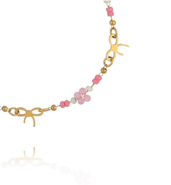 Bransoletka z koralikami Miyuki i kamieniami kociego oka w odcieniach różu BSY0580