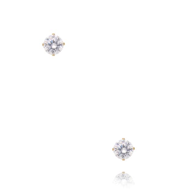 Zestaw złotych kolczyków z cyrkoniami – 3 wielkości KSY0432