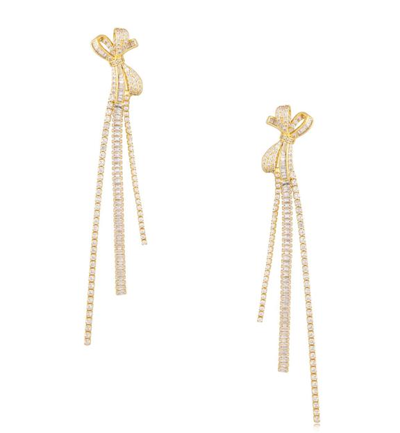 Kolczyki złote z kokardką Gold Bow KSS1295