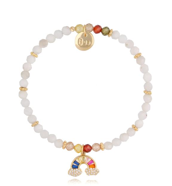 Bransoletka z kamieniami księżycowymi i tęczą Carvoeiro BTW1341