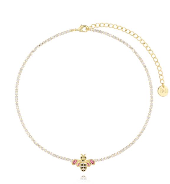 Naszyjnik złoty z owadem i kryształkami Trixie NS0239