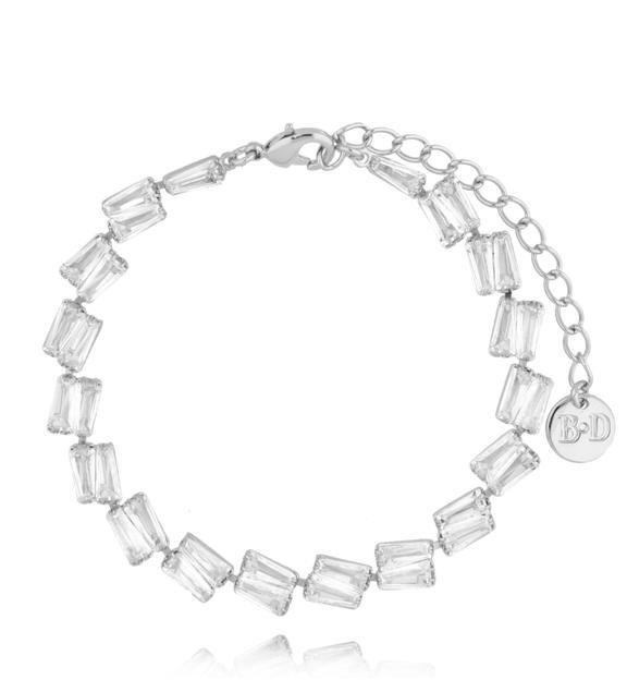 Bransoletka tenisowa srebrna z kryształkami Samantha BSS0173