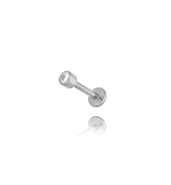Kolczyk srebrny z cyrkonią Piercing KSA0733