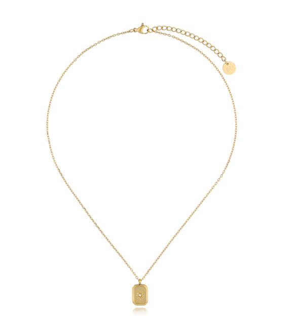 Naszyjnik złoty z prostokątną zawieszką Carpentras NSA1048