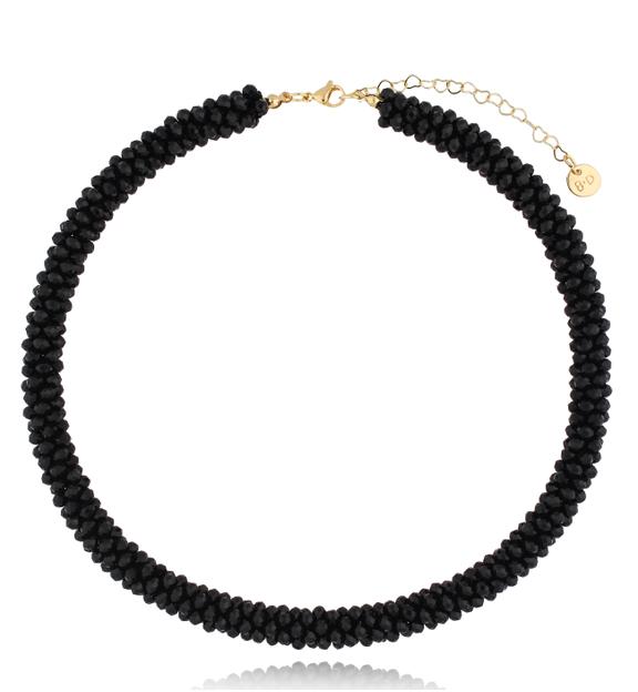 Naszyjnik z kryształkami czarny Luminous NWE0006