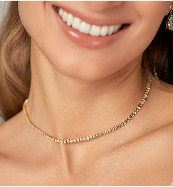 Naszyjnik choker tenisowy z kryształkami Don't Wanna Sleep NS0109