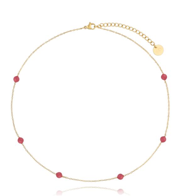 Naszyjnik z kuleczkami z różową emalią Chillin NSA1135