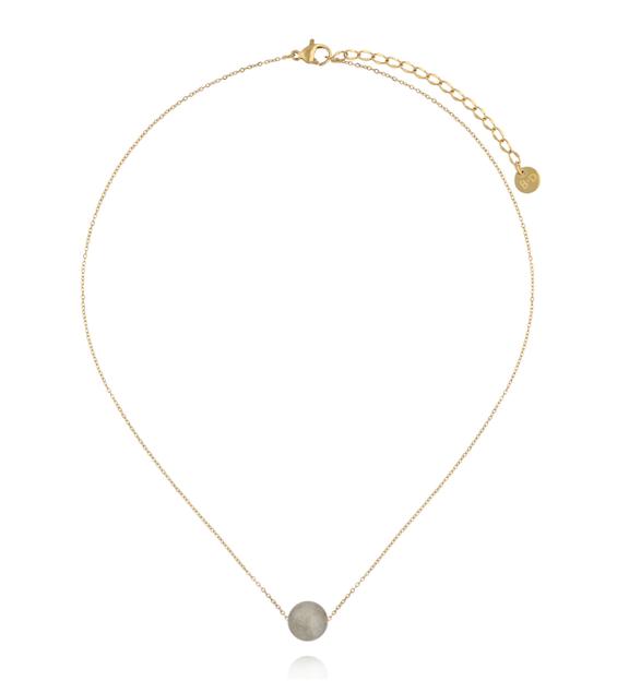 Naszyjnik z labradorytem na delikatnym złotym łańcuszku NLB0394