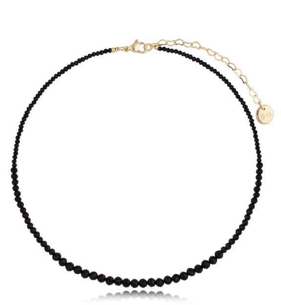 Naszyjnik z czarnymi agatami Cool NTW0430