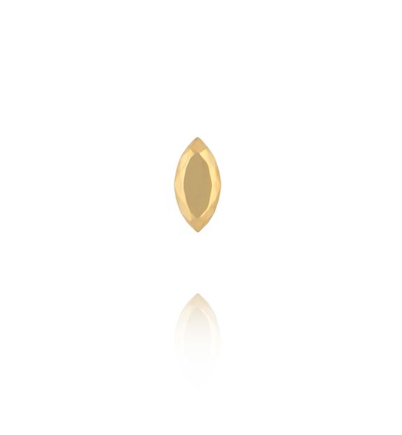 Kolczyk labret z fasetowaną złotą blaszką KSA2425