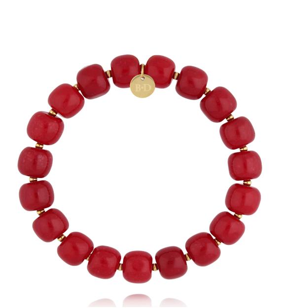 Bransoletka z czerwonymi jadeitami BPA0667