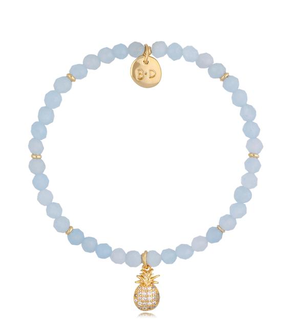 Bransoletka z akwamarynami i ananasem Candy BTW0987