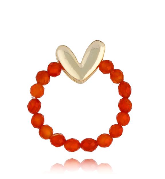 Pierścionek z agatami i sercem Andrea PSC0304