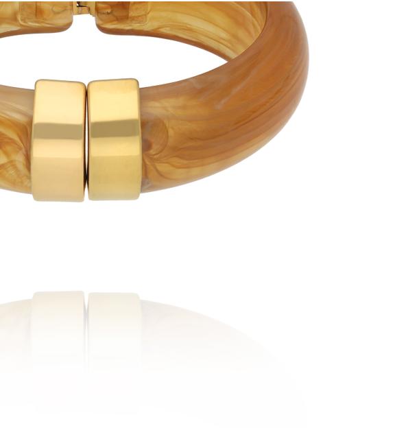 Bransoletka w odcieniu złotego miodu ze złotym zapięciem BEU0016