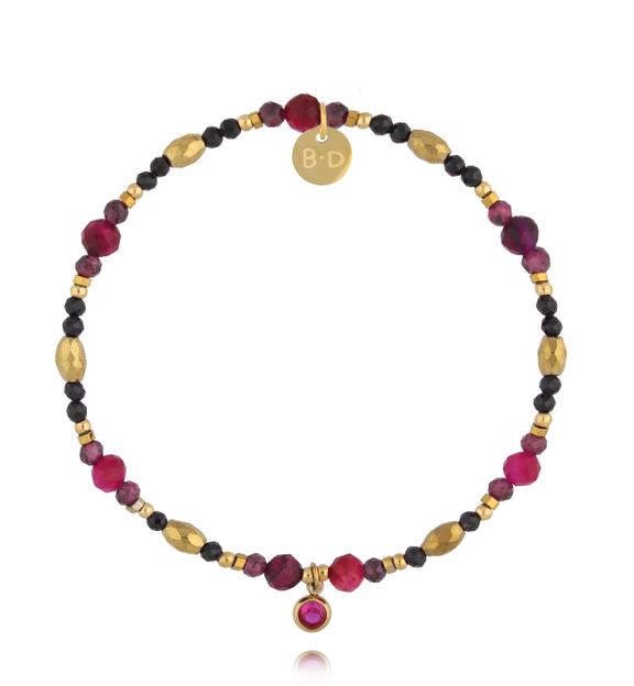 Bransoletka z naturalnych kamieni bordowa BTW3549