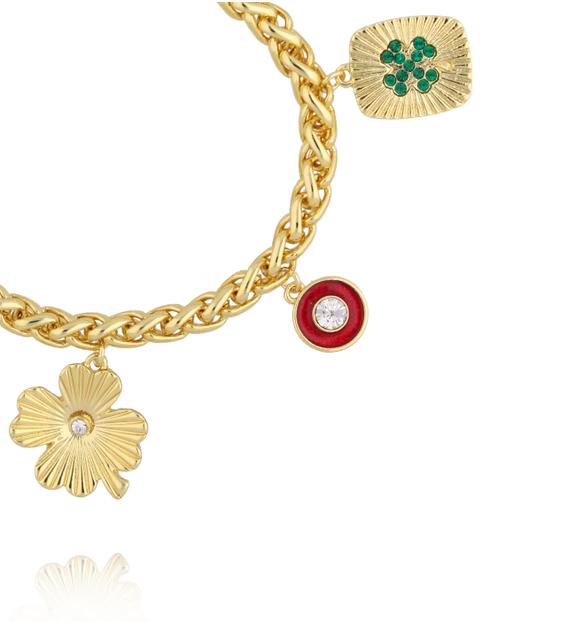 Bransoletka z koniczynkami złota BSS0272