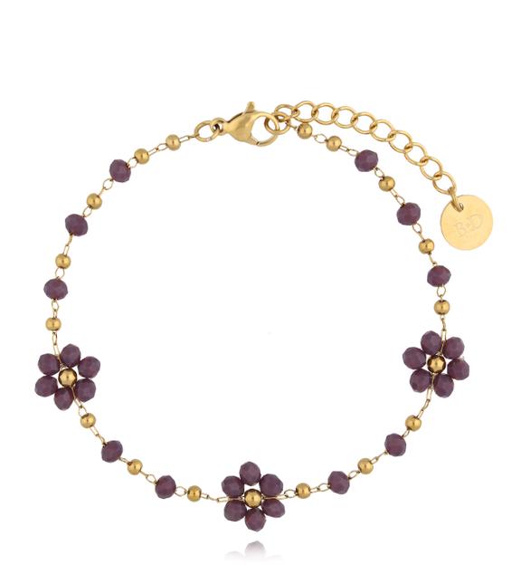 Bransoletka z fioletowymi kwiatkami Mini Bouquet BSC1650