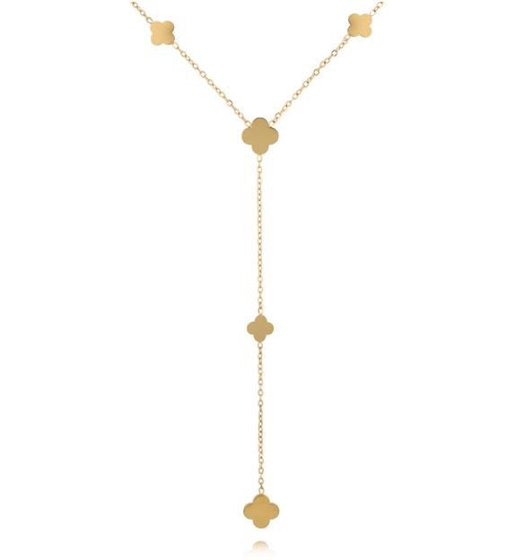 Naszyjnik z motywem koniczynek i krawatką NSY0886