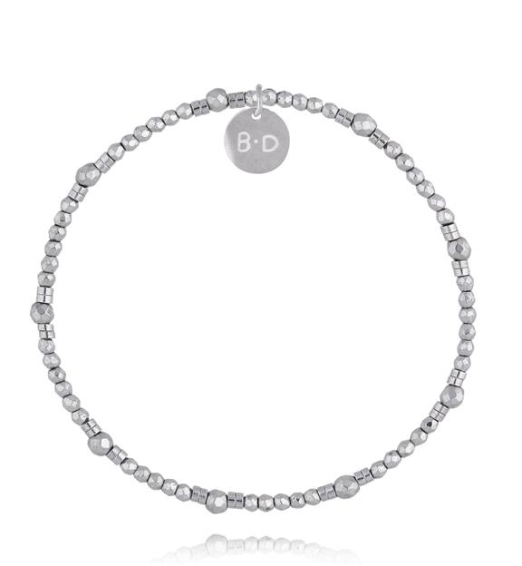 Bransoletka z hematytami srebrna BTW3639