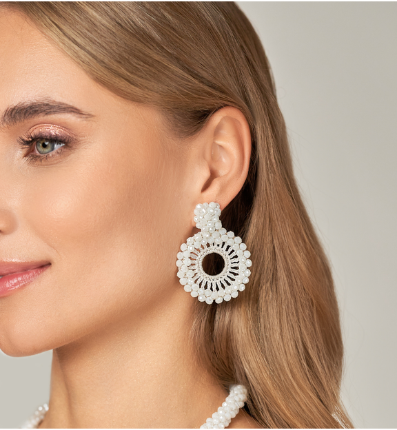 Kolczyki z kryształkami białe Luminous KWE0001