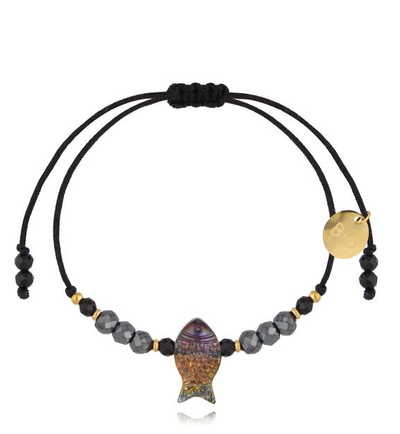 Bransoletka z rybką i hematytami BMT0193