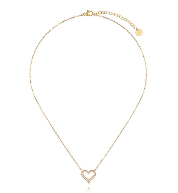 Naszyjnik z sercem i cyrkoniami NSY0901