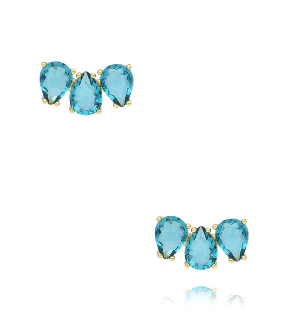 Kolczyki z kryształkami turkusowe KSS1875