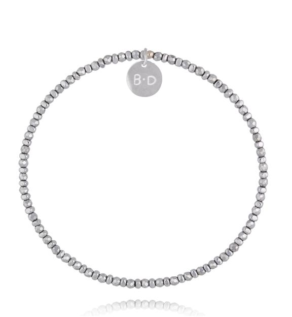 Bransoletka z hematytami srebrna BTW3637