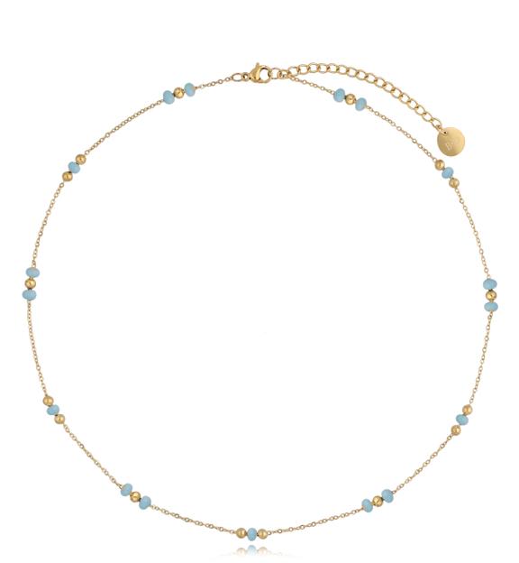 Naszyjnik z niebieskimi kuleczkami emaliowanymi Enamel Balls NSA0516