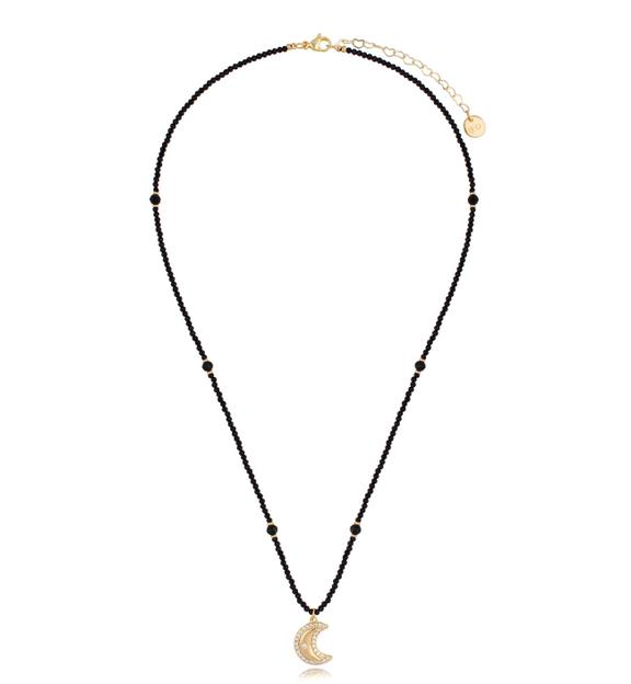 Naszyjnik czarny z księżycem Brilliant Moon NTW0781