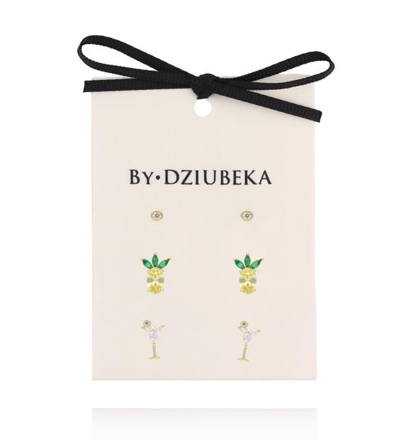 Zestaw kolczyków pozłacanych z cyrkoniami KLT0037