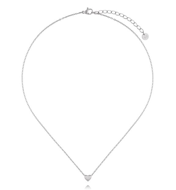 Naszyjnik ze stali szlachetnej z sercem srebrny NSY0944