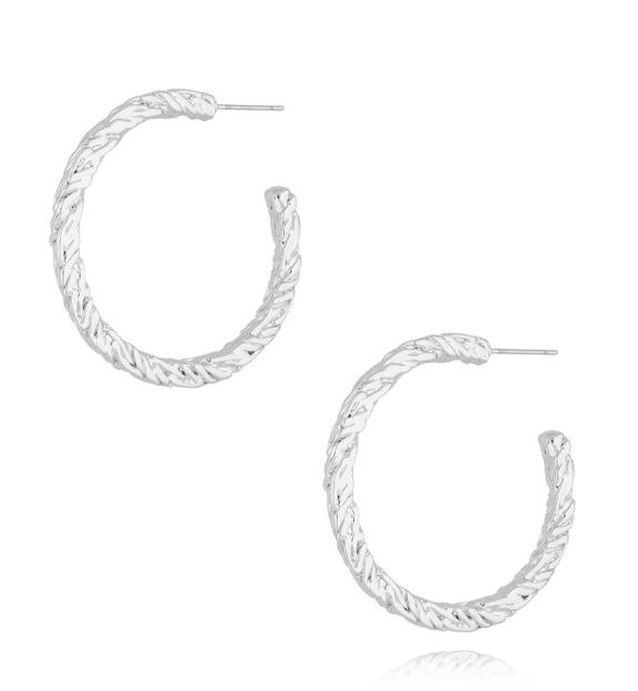 Kolczyki srebrne plecione koła Ventura IV KRG0976