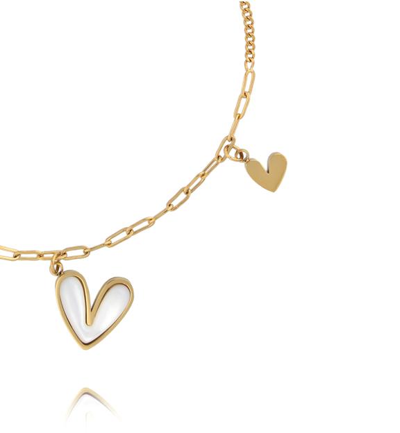 Bransoletka z sercem na złotym łańcuszku BSY0588