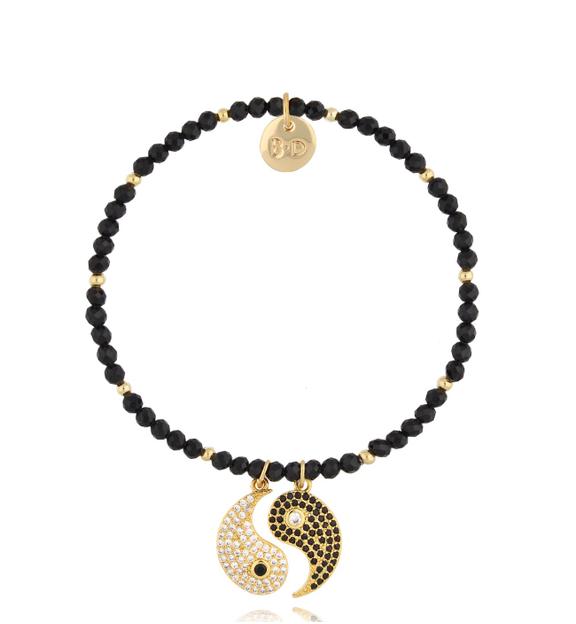 Bransoletka czarna Yin and Yang BTW2103