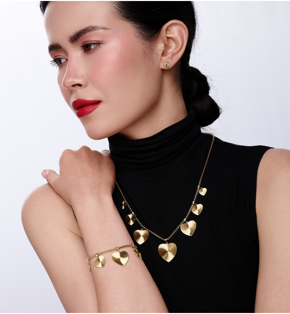 Zestaw biżuterii z motywem serc ZN0124