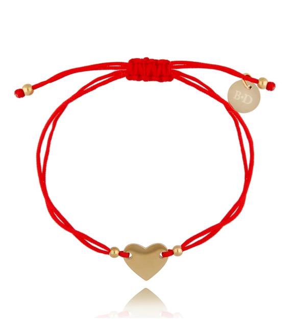 Bransoletka czerwono-złota z serduszkiem Because of You BGL0546