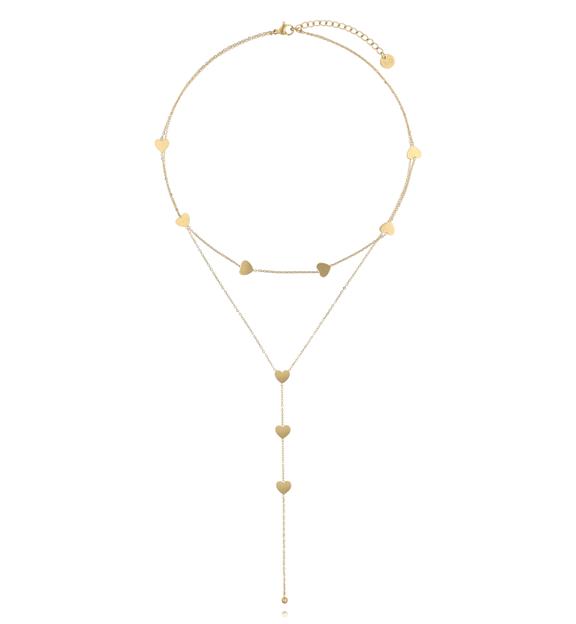 Naszyjnik warstwowy z serduszkami NSY0917