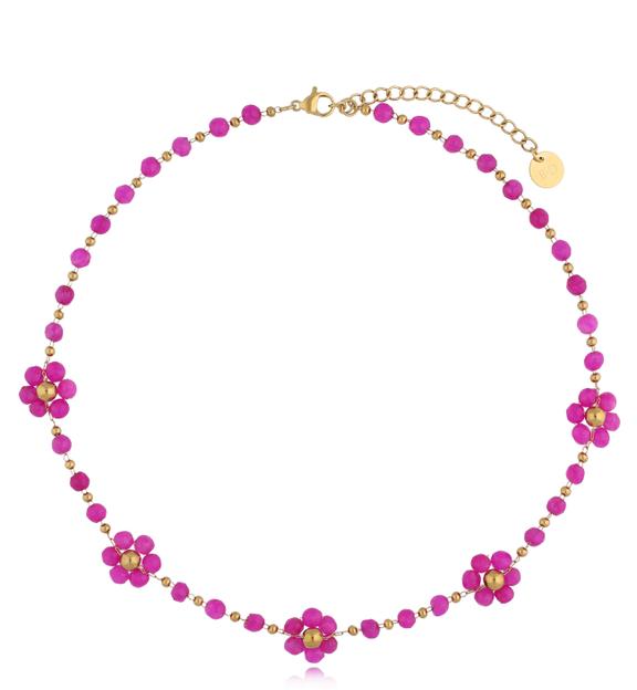 Naszyjnik fuksjowy Bouquet NSC0353