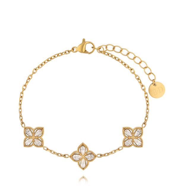 Bransoletka z koniczynkami i cyrkoniami BSY0589