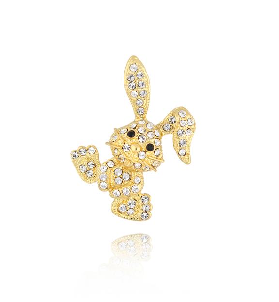 Broszka ze złotym króliczkiem Lapin BRSS0071