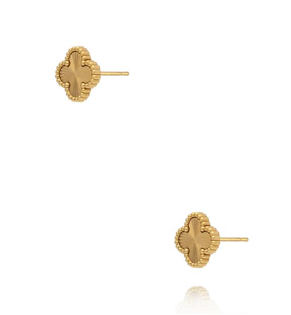 Kolczyki koniczynki w złotym kolorze KSY0593