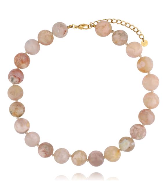 Naszyjnik z agatów w odcieniach cappuccino NPA1536