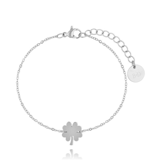 Bransoletka ze srebrną koniczynką Lucky Clover BSA0570
