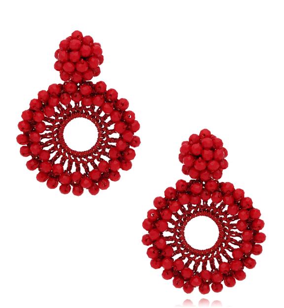 Kolczyki z kryształkami czerwone Luminous KWE0015