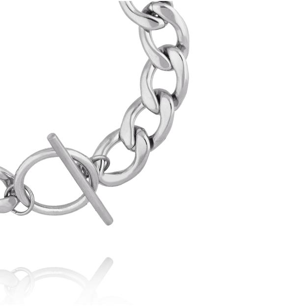 Bransoletka z dużych ogniw ze stali szlachetnej BSY0400