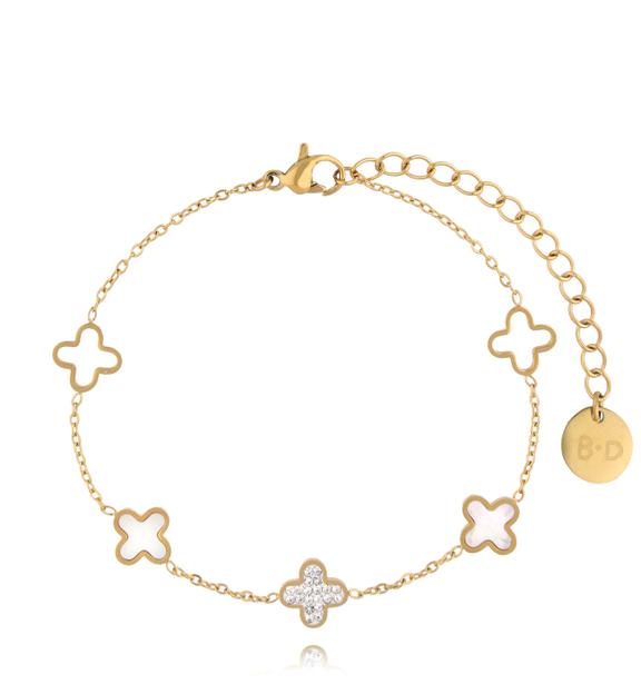 Bransoletka z koniczynkami złota BSY0175