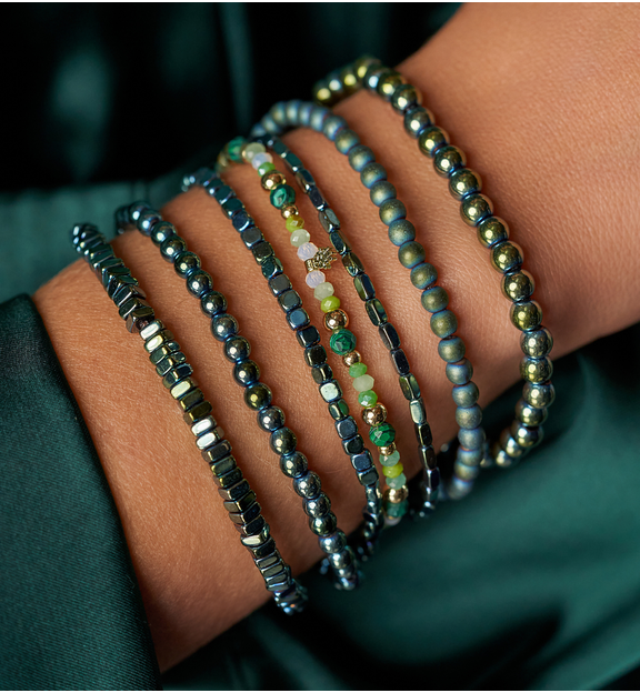 Bransoletka z zielonymi hematytami Green Treasure BTW2352