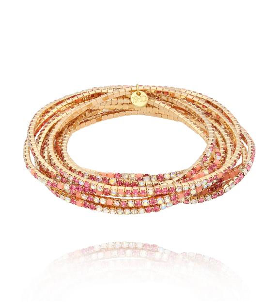 Bransoletka z brzoskwiniowy kryształkami Luminous Crystal BSC2046