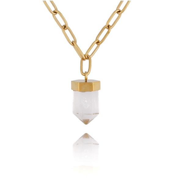 Naszyjnik z kryształem górskim New Cristal NLB0260